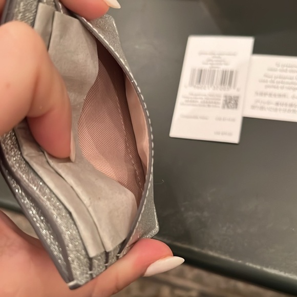 Kate Spade New With Tags Small Glitter Slim Cardholder Lunar Light w/Box - Picture 7 of 12